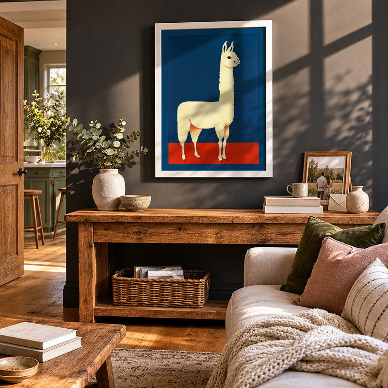 Modernist Llama Mid-Century - Print, A2 - 59.4 x 42.0 cm, White
