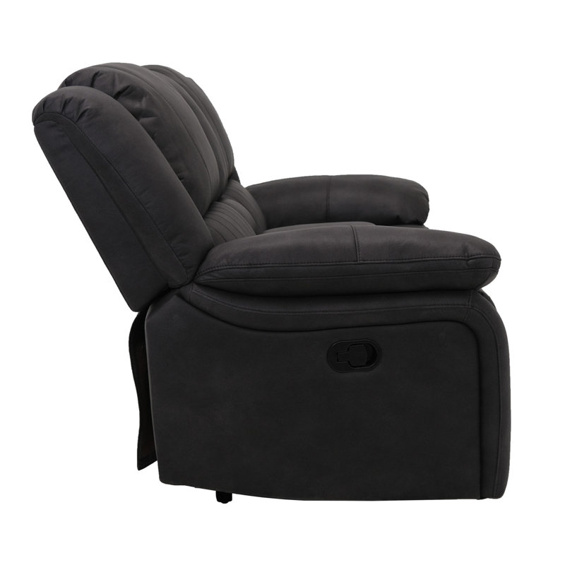 Canapé double inclinable noir avec console