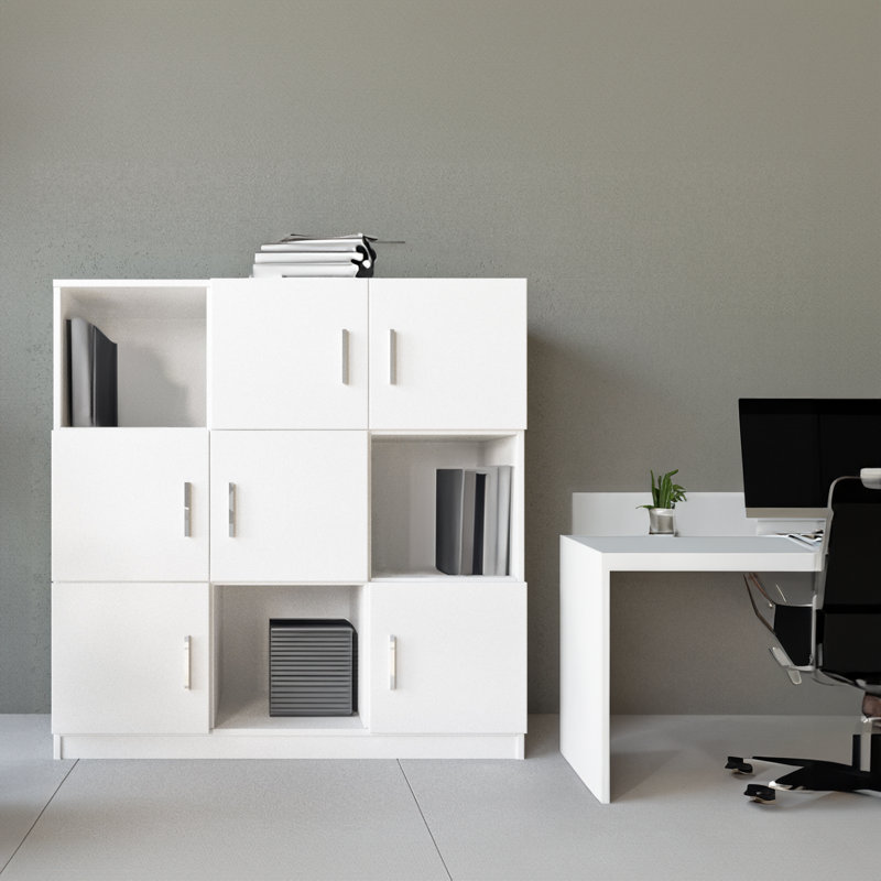 Allynn Storage Bookcase, White