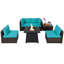 Ensemble de meubles de patio 6 pièces avec table de foyer d'extérieur au propane 30 po Latitude Run®-2023534448