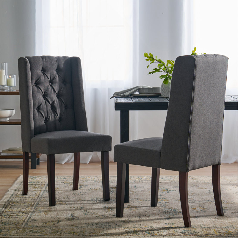 Ensemble de 2 chaises de salle à manger, Gris foncé