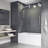 Elan 56-60" W x 66" H Sliding Frameless Tub Door with 3/8" Clear Glass-98714416