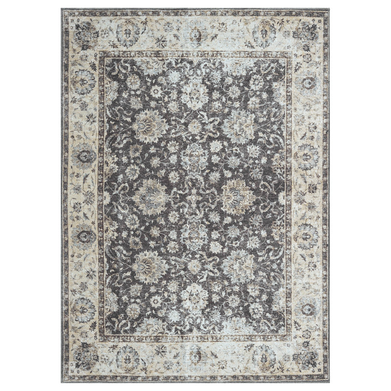 Tapis gris anthracite lavable Remington, Rectangulaire 2 pi x 3 pi