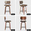 Tabouret de bar pivotant en bois courbé avec siège en similicuir (ensemble de 2)-1553088759