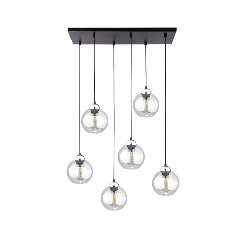 Betts 6 - Light Kitchen Island Pendant, Black/Silver