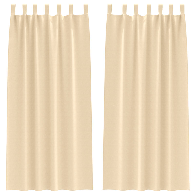 Curtains With Curtains 2 Pcs Polyester, Cream, 140cm Width x 260cm Drop