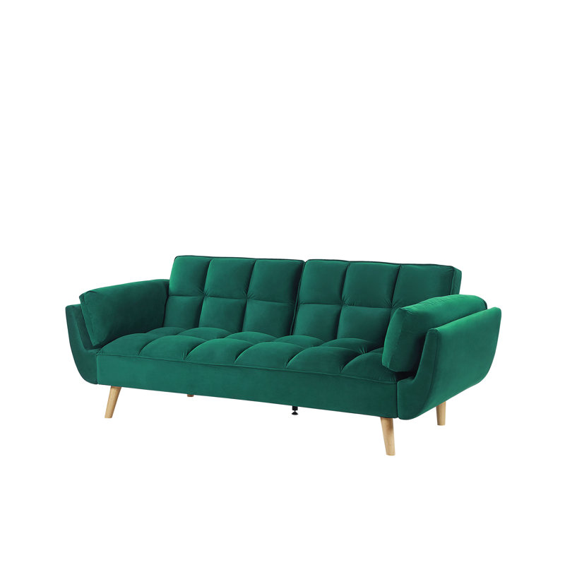 Weyburn 3 Seater Velvet Sleeper, Green