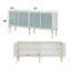 Armoire console Ansaldo blanc perle et argent scintillant