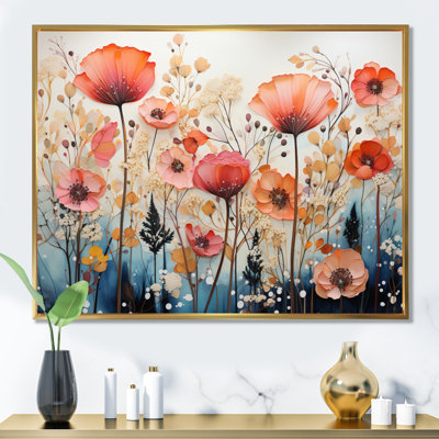 " Coral Whimsical Botanical Wilds I "
