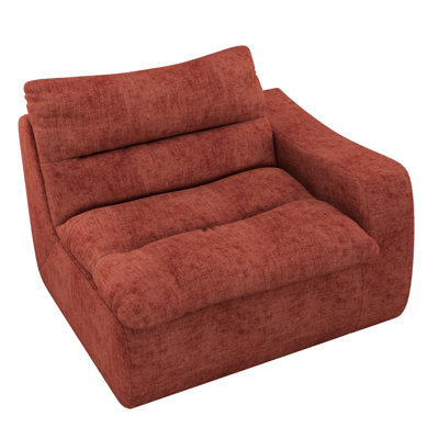 Comfortable Floor Chair - Right Arm, Orange, For Bedroom, Salon Orange Lazy Office Modern, Lounge With Low Maintenance And No Assembly
