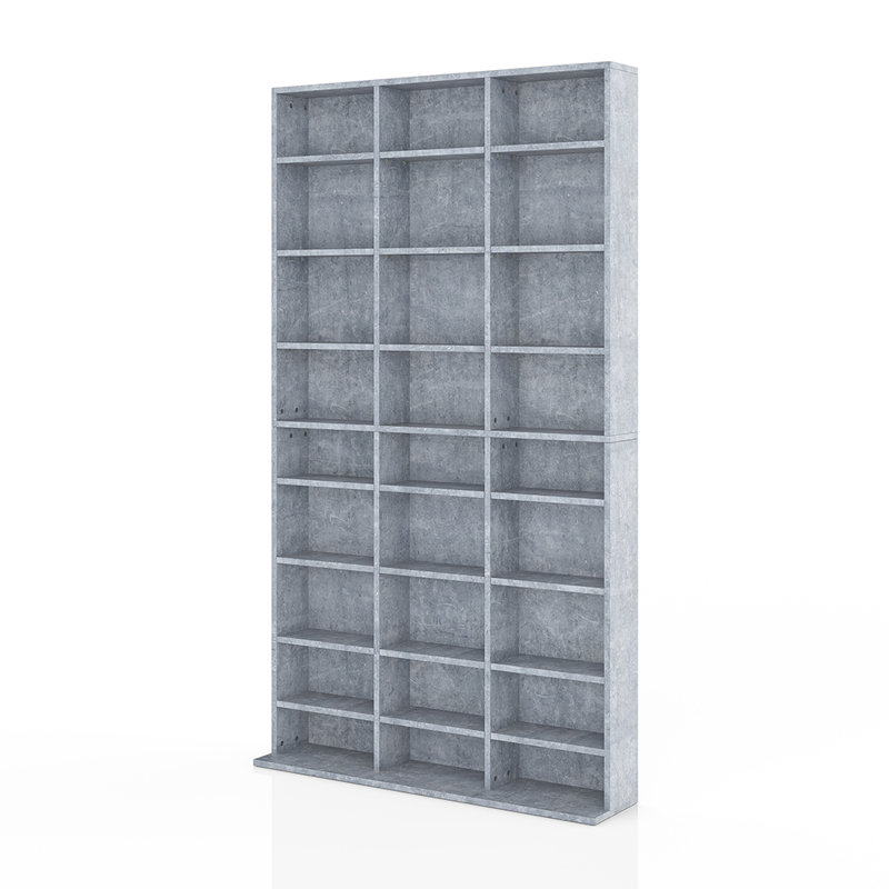 180cm H Media Shelves, Grey concrete