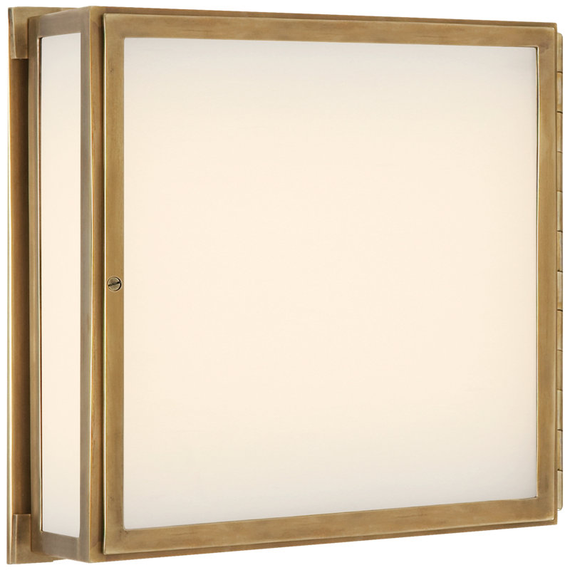 Thomas O'Brien Mercer Square Box Light, Hand-Rubbed Antique Brass