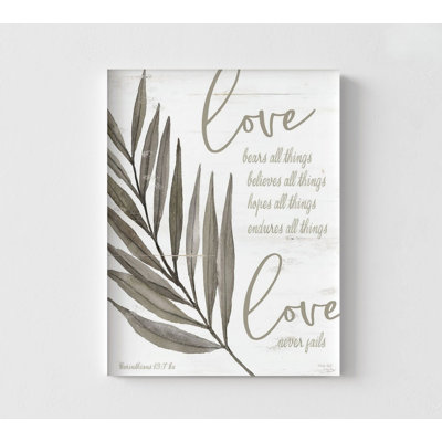 «Love Never Fails» par Cindy Jacobs, 1 Corinthians 13: 7, très grand décor de bureau biblique, cadeau pour belle-mère, affiche