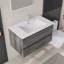 Meuble-lavabo flottant 36 po avec lavabo, tiroir en céramique, contreplaqué, gris-432908106-432908150