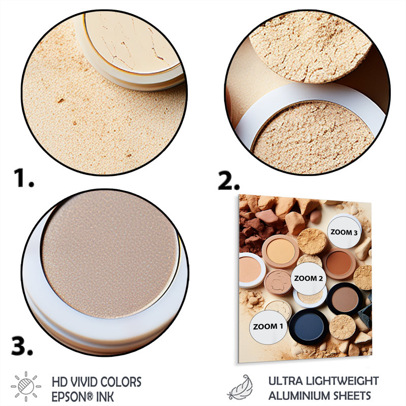 Palette de maquillage brune - articles de toilette en métal, H 32 po x l 16 po x P 1 po
