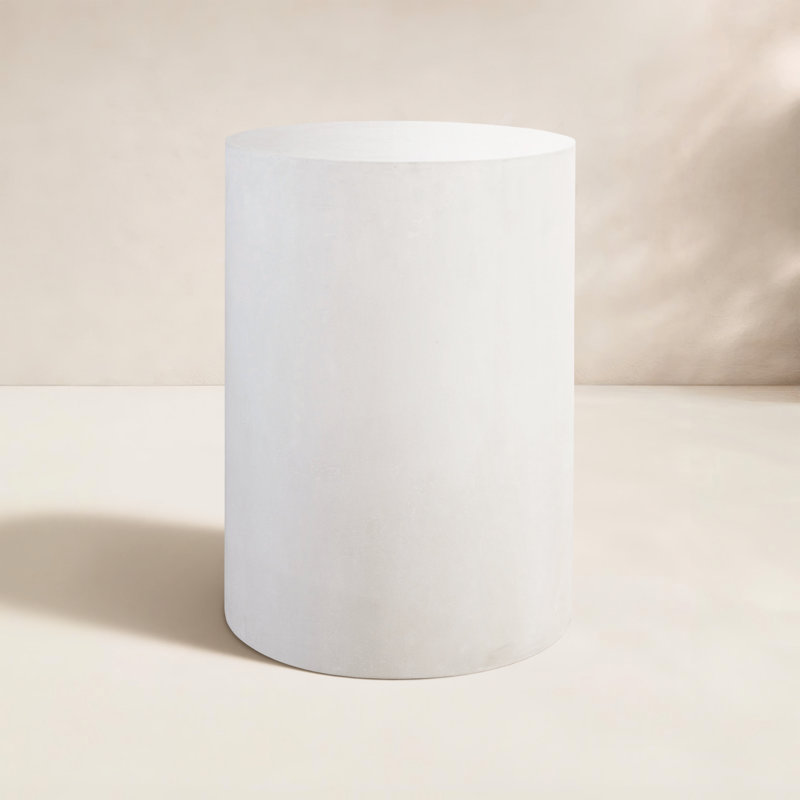 Table d'appoint Perpetual Ben, Ivoire blanc, Diamètre de 15 po
