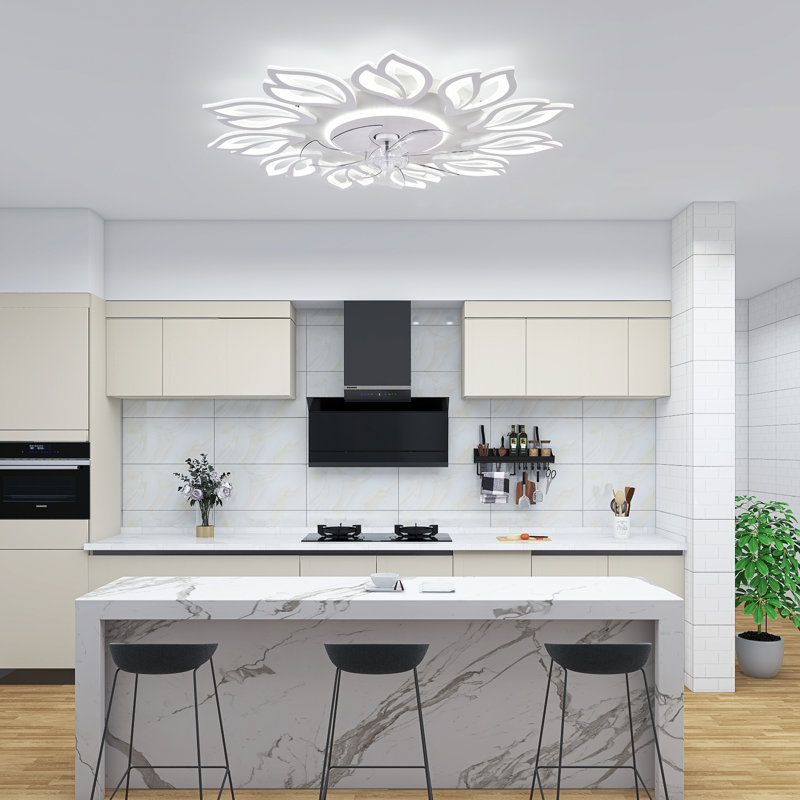 Ventilateur de plafond encastré à intensité variable réversible à DEL à 6 vitesses 38,19 po Angstrom avec télécommande et application
