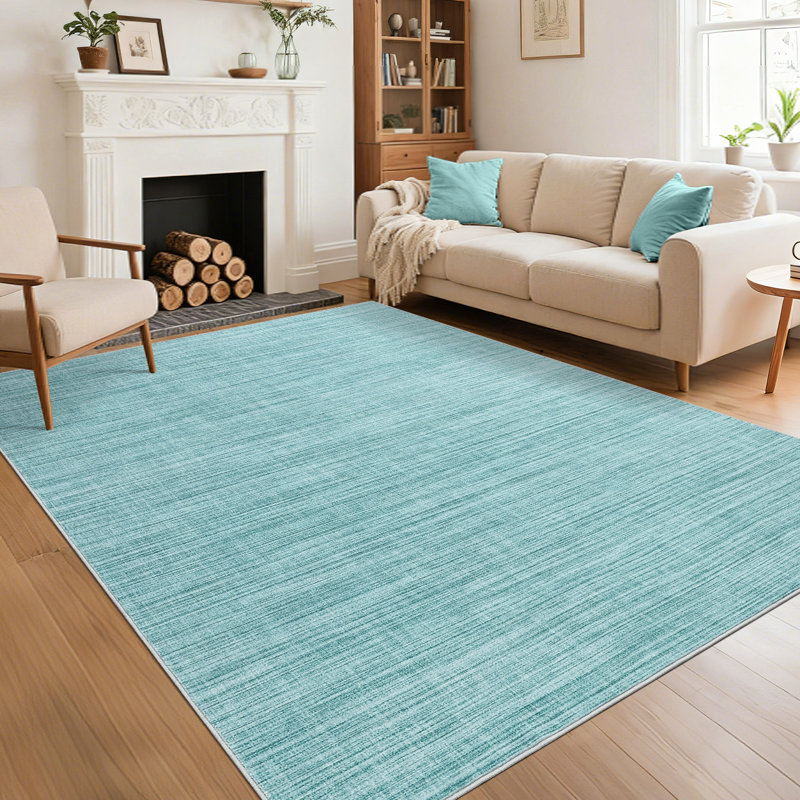 Tapis lavable à la machine avec envers en TPR antidérapant, tapis minimaliste pour salon, Rectangle 9 pi x 12 pi