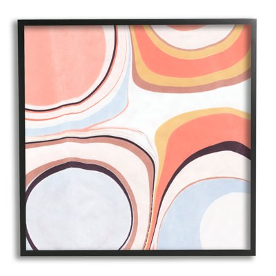Groovy, orange, rose, peinture abstraite, formes fluides par - impression