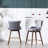 2 Gray Counter Height Stools, Upholstered With Chic Textured Fabric And Dense Foam Padding Of Fashionable-1638058753