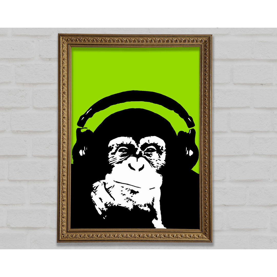 Monkey Dj Gerahmter Druck Wandkunst