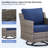 Maelie 4 Person Outdoor Seating Group With Square Fire Pit, Patio Conversation Set With Swivel Gliders And Side Tables-1192453194