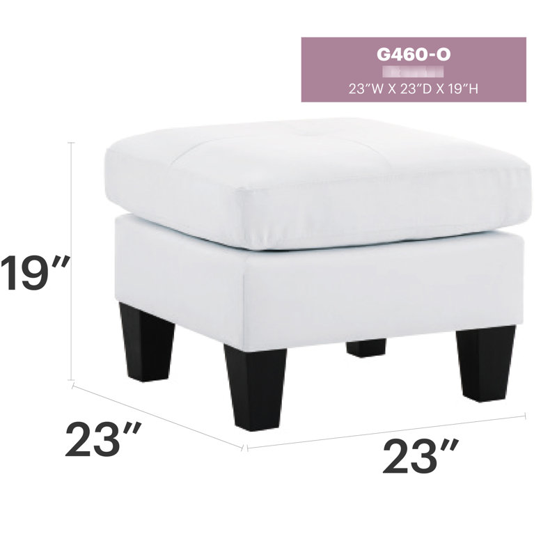 Pour les petits espaces, H 19 po x l 23 po x P 23 po, blanc, polyvalent, siège blanc élégant et décontracté, confortable, sans assemblage