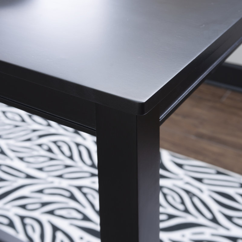 Table bistro Bartonville, H 42 po x L 47,25 po x l 23,75 po, Noir, noir, noir, noir