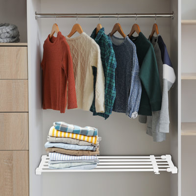 Adjustable Shelf Divider For Wardrobe, Cabinet, Extendable Storage Shelf, Wardrobe Partition Storage Rack