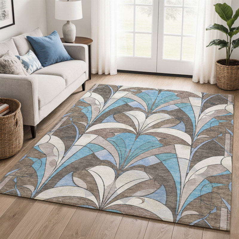 Premium Machine Washable Mayfield modern Rug, 2'6" x 3'10", Brown