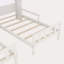 Lit plateforme simple double avec tête de lit en forme de maison et table de chevet intégrée-946352278
