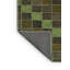 Tapis à carreaux en laine / polyester tissé à la machine en vert / brun-642514174