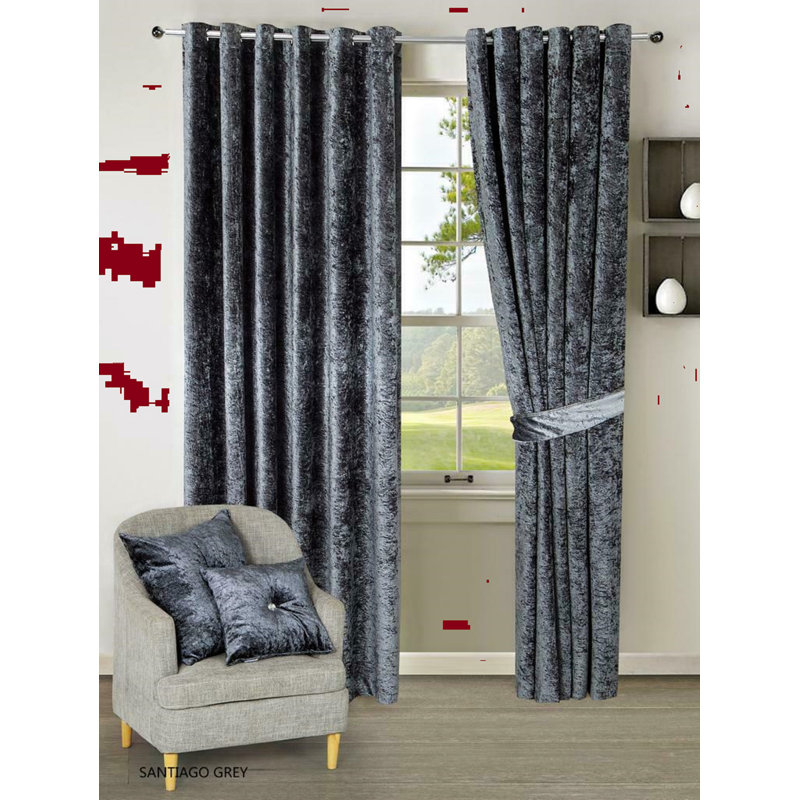 Magdeline Room Darkening Curtain Pair, Beige, 117cm W x 137cm D
