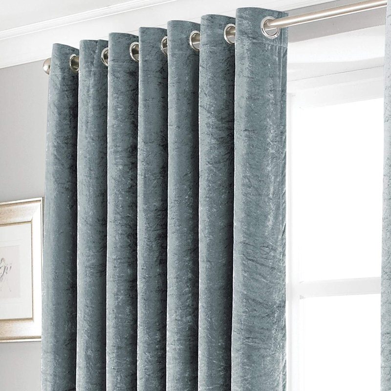 Standifer Velvet Blackout Curtain Pair, Grey, 229 x 229 cm