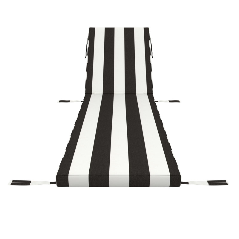 Coussin de chaise longue d'extérieur Sunbrella®, Sunbrella® Cabana classique noir, 21 po x 78 po