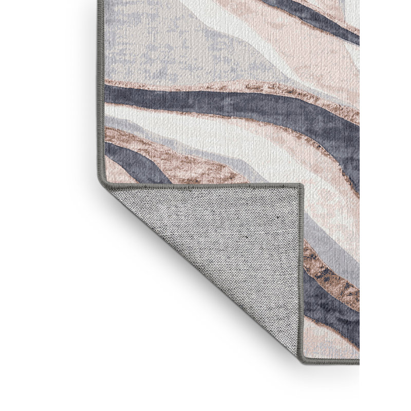 Tapis gris lavable à la machine, Rectangle 7 pi x 9 pi