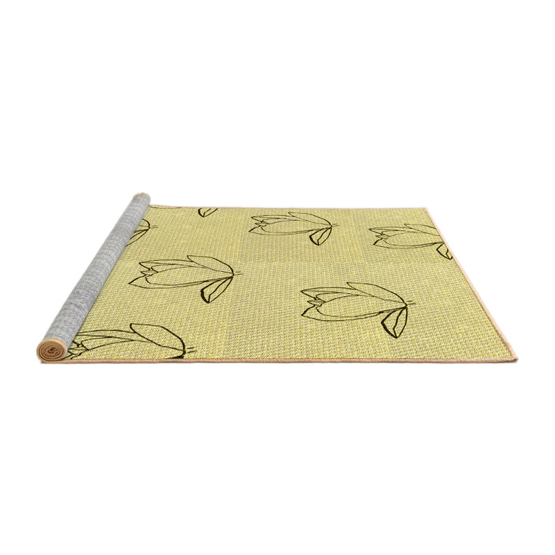 Tapis 100% à motifs lavables à la machine 2989 Pat1862-YW, Rond 5 pi
