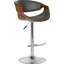 Alvin Swivel Upholstered Faux Leather Adjustable Height Bar Stool with Solid Wood Frame-20471430