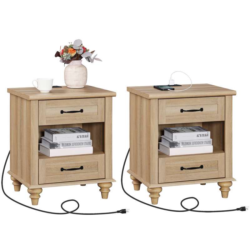 Agathy 19.6'' W Nightstand, Brown
