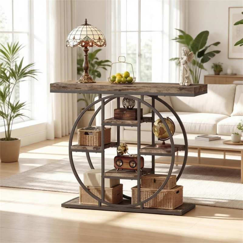 Console chic avec tablettes à plusieurs niveaux