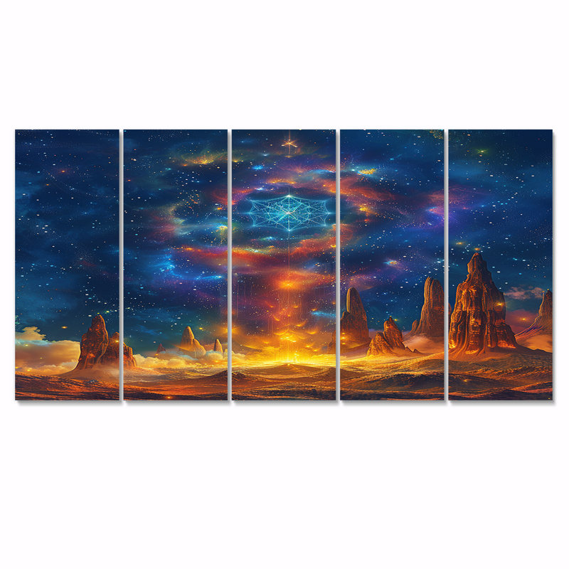 Ensemble de 5 décorations murales Magic Crystal, H 32 po x l 80 po