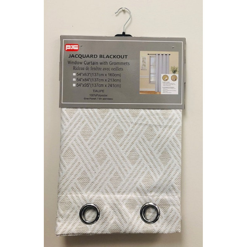 Panneau tissé en jacquard épais, L 52 po x L 84 po, Taupe