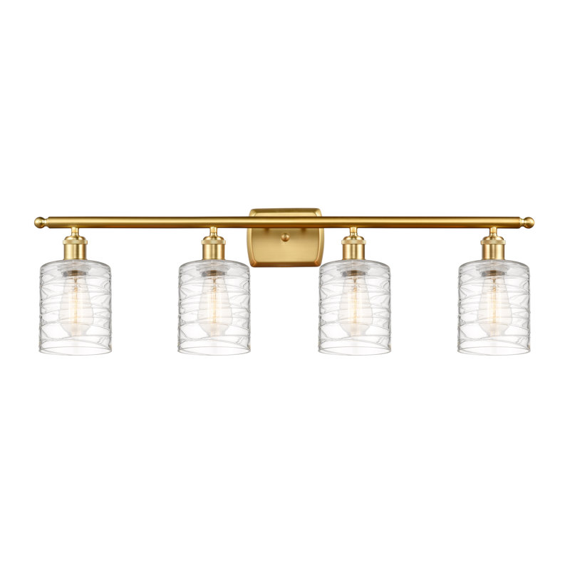 Éclairage de salle de bain à intensité variable 4 lumières Leilani, Ampoule DEL 6 watts Vinage, Or satiné