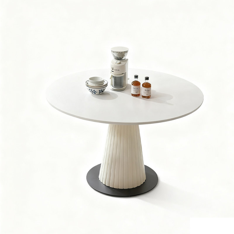 Table de salle à manger blanche, H 29,53 po x L 43,31 po x l 43,31 po