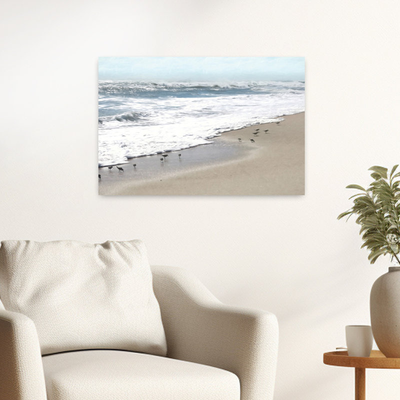 Sandpipers Abstract Bird Coastal Art, 16" H x 24" W