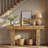 63'' Long Console Table, Farmhouse Entryway Table With Storage, Native Wood Grain Tree Scars, Wooden Rectangular Sofa Table Behind Couch For Entrance, Hallway, Living Room, Foyer