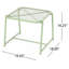 Table d'appoint en fer 15,5 po H, moderne avec ornement en maille, l 19,53 po x P 18,14 po, H 7,71 po