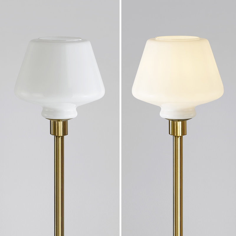 Ericdaniel 71'' Torchiere Floor Lamp, White, Brushed Brass