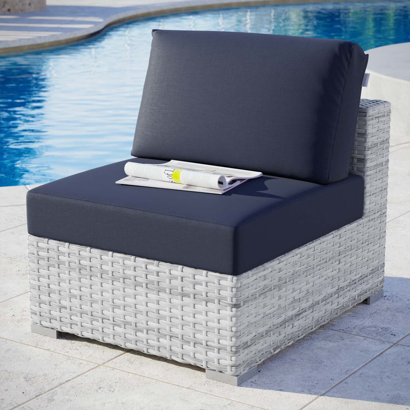 Fauteuil d'extérieur sans accoudoirs Convene, Sunbrella® bleu marine