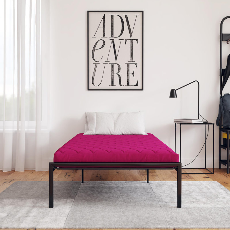 Matelas de lit matelassé en polyester 6 po Fernandes, Simple, Rose
